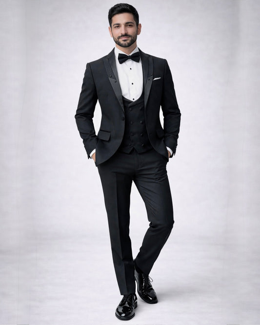 2H Black Wedding Suit 2 Pieces