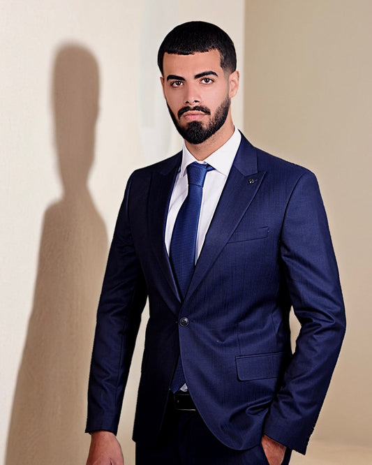 2H #118-4 Dark Navy Casual Suit 2 Pieces