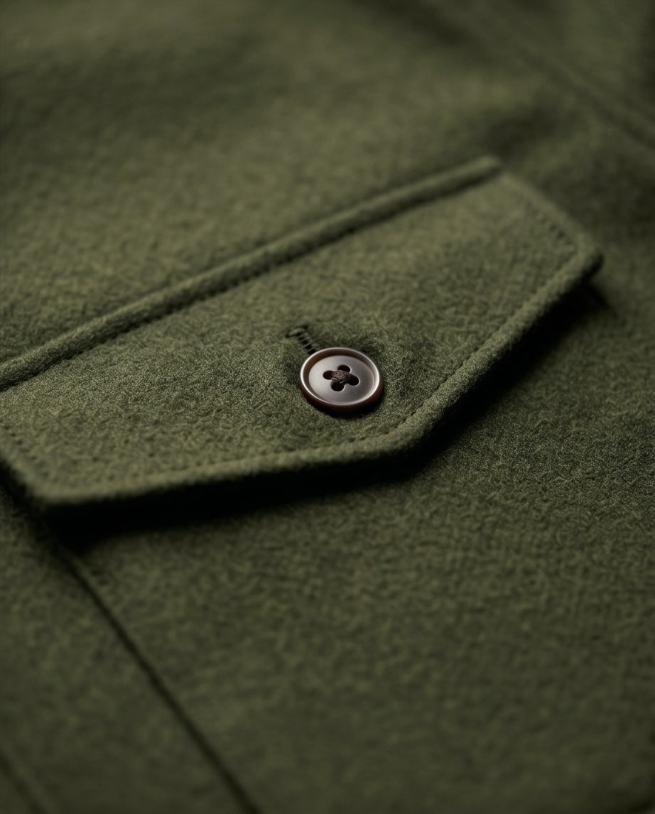 2H #111025 Army Fleece Casual Shirt
