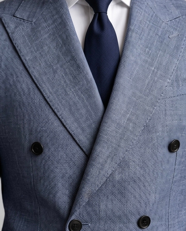 2H #112-4 Blue Double Breasted Suit