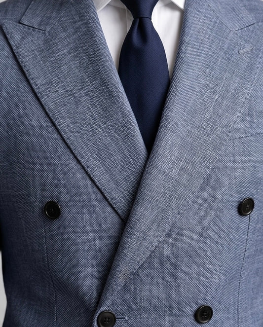 2H #112-4 Blue Double Breasted Suit