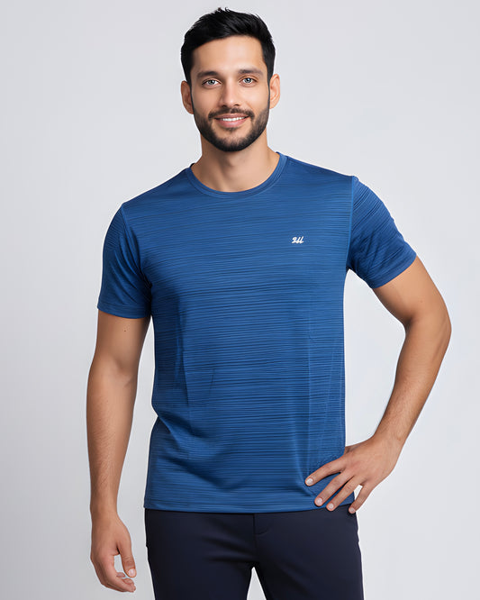 2H #CX.9310 Navy Short Sleeve Basic T-shirt