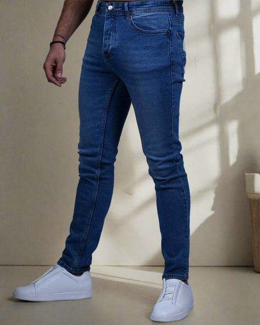 2H #TR.Dark Blue stone wash jeans Pant Slim Fit