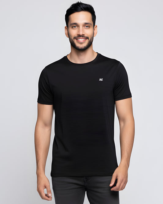 2H #CX.9310 Black Short Sleeve Basic T-shirt