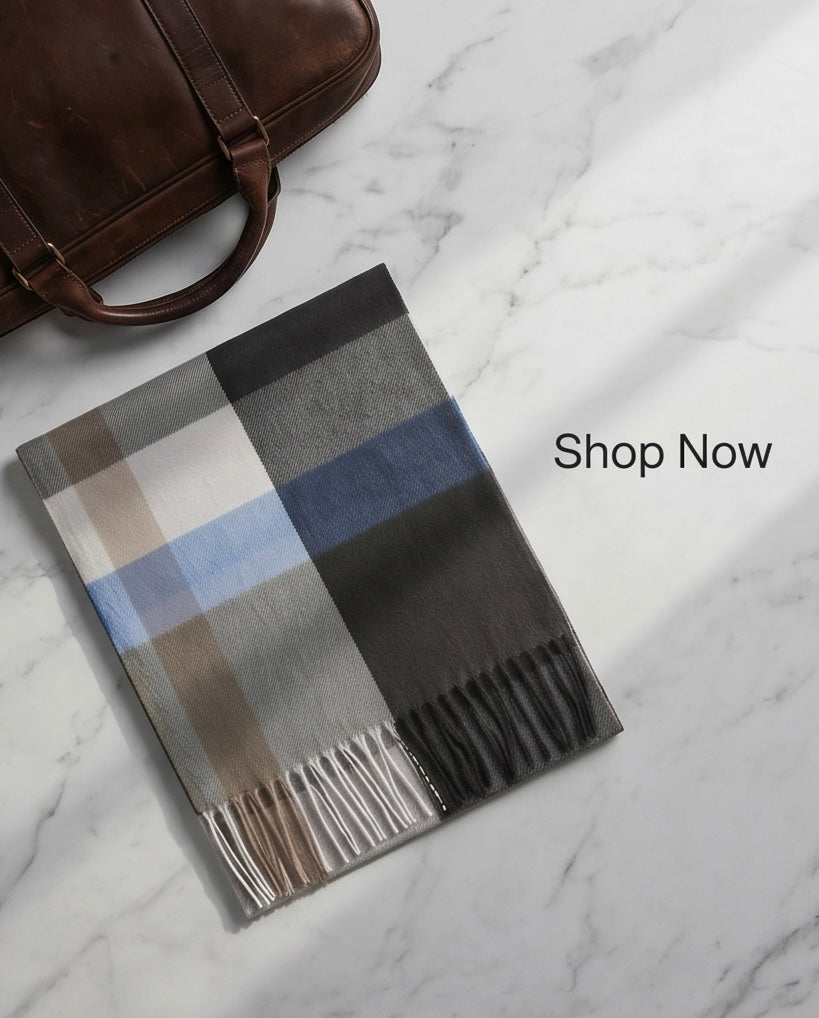 2H Gray & Blue Scarf