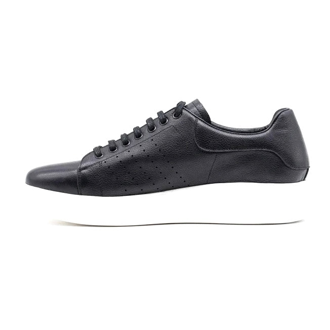 2H #S66-17-807 Genuine Leather Black Casual Shoes