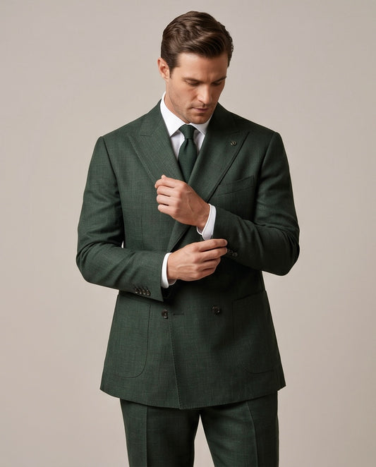 2H #004-2002-04 Army Double Breasted Formal Suit