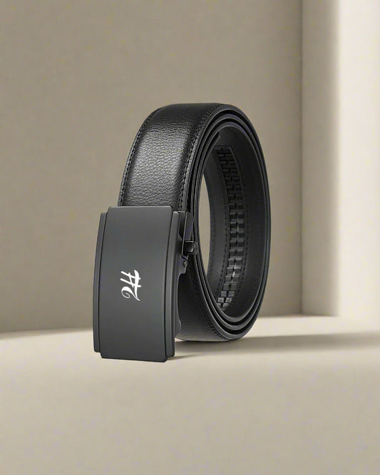 2H Automatic Sliding Buckle Leather Black