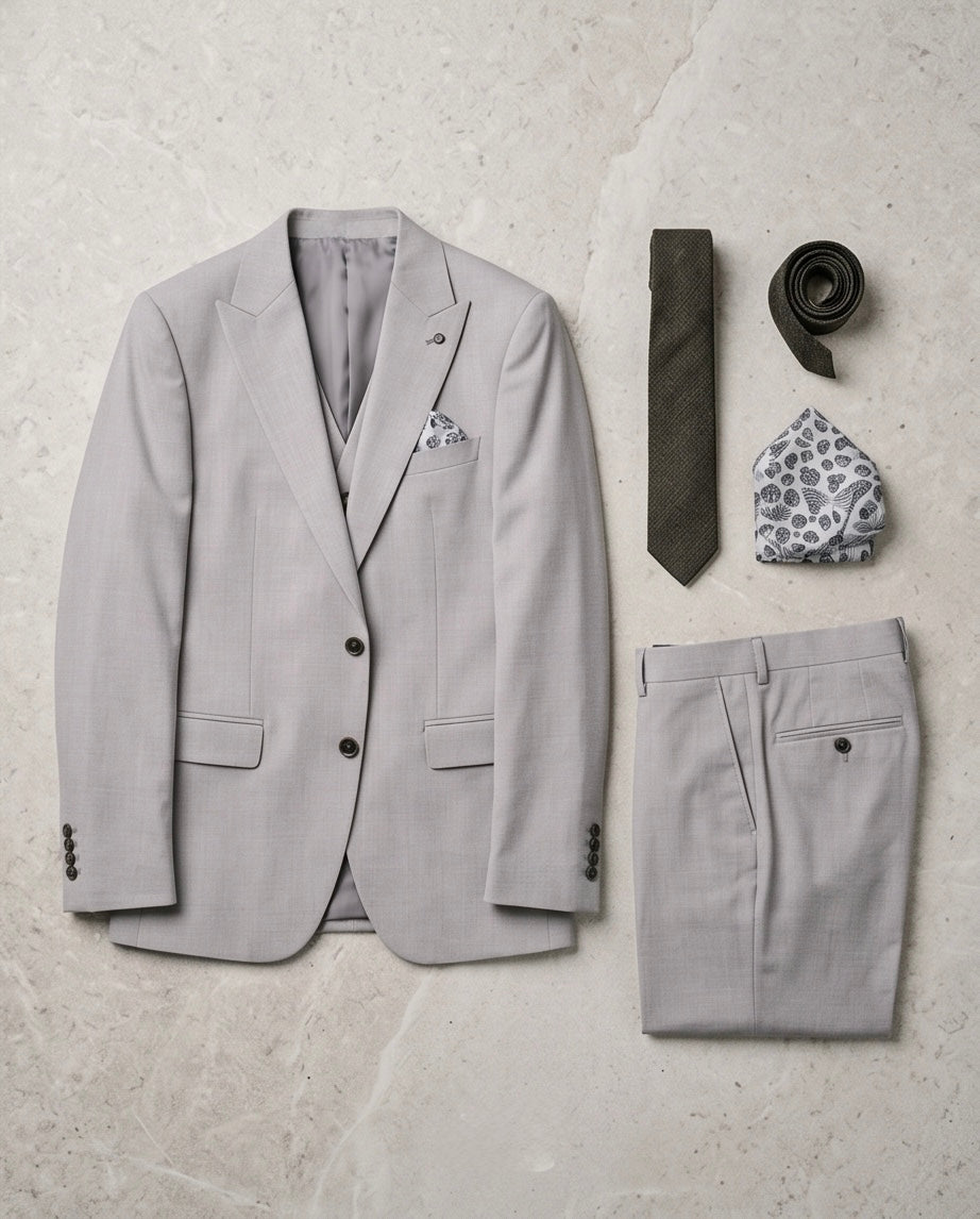 SALE! 2H #1491-4 Beige Casual Suit 2 Pieces