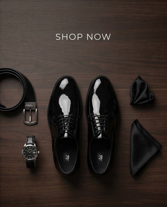 2H #110-100 Shining Black Formal Shoes