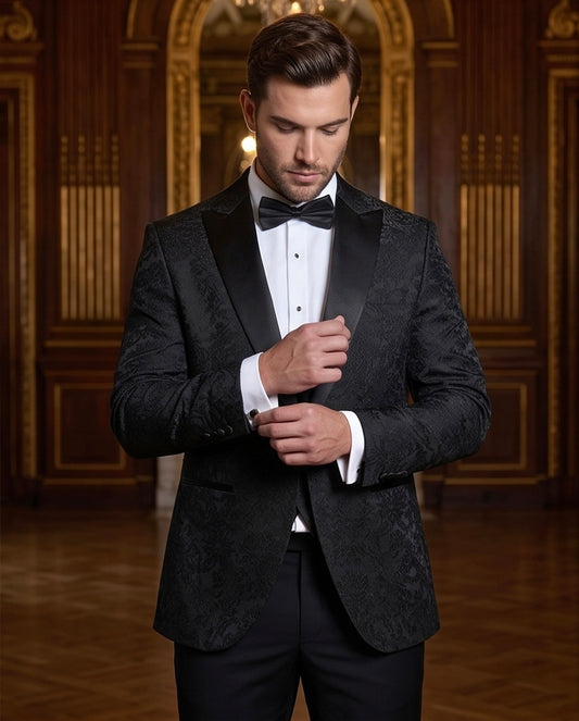 2H #250425 Black Wedding Suit