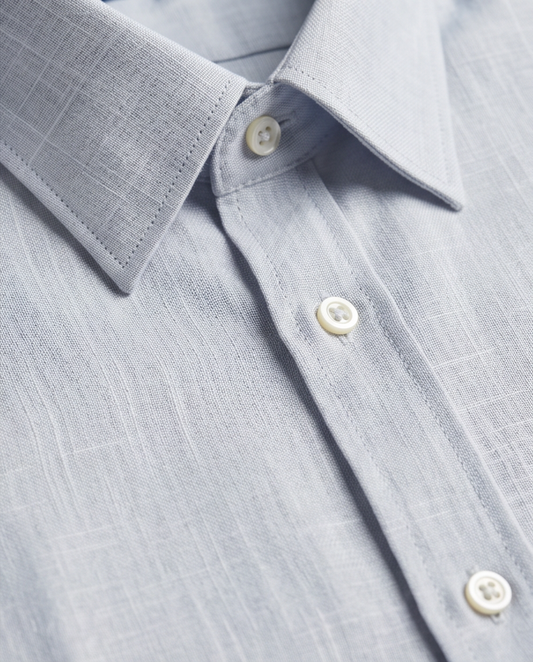 2H Light Blue Linen Casual Shirt
