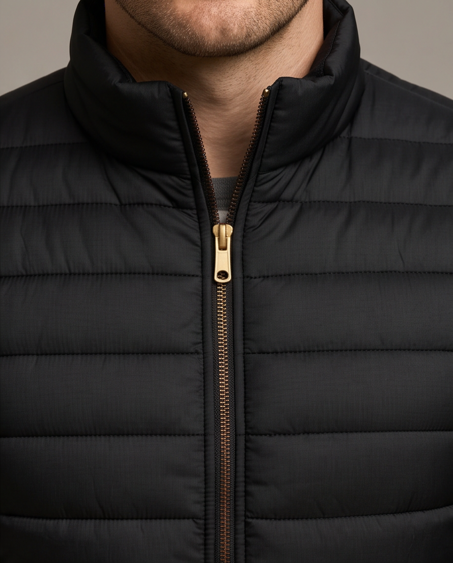2H #22935 Black Puffer Lightweight Gilet