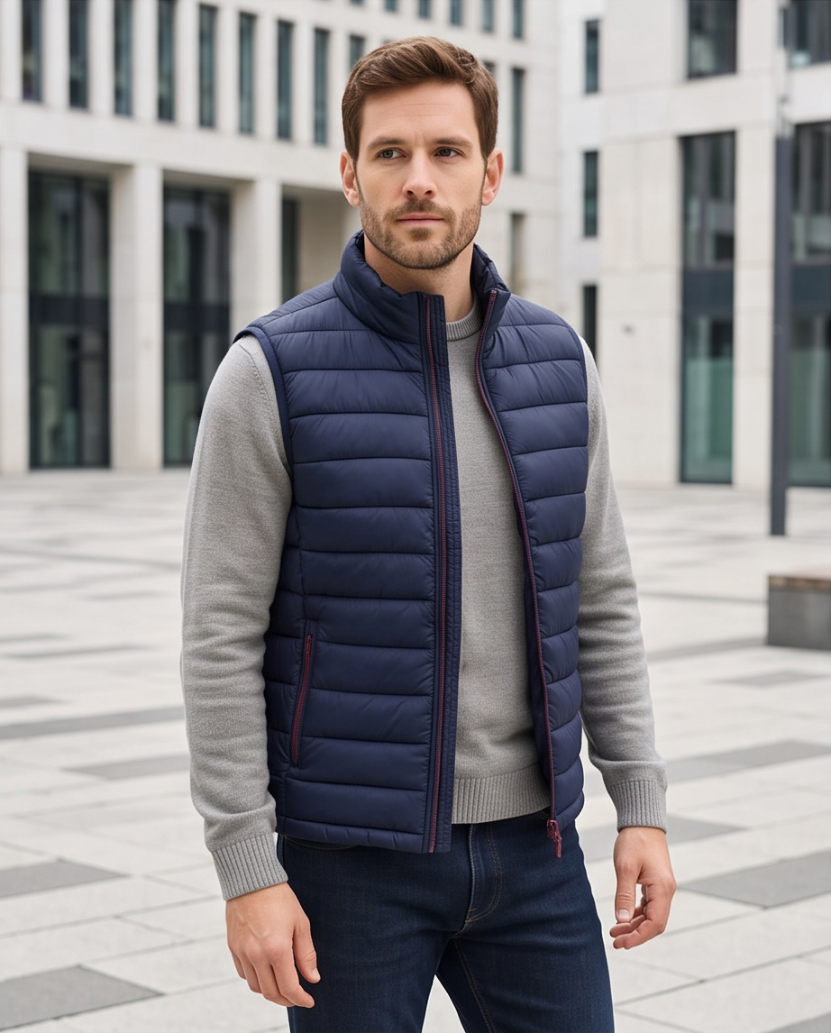 2H #22935 Blue Puffer Lightweight Gilet