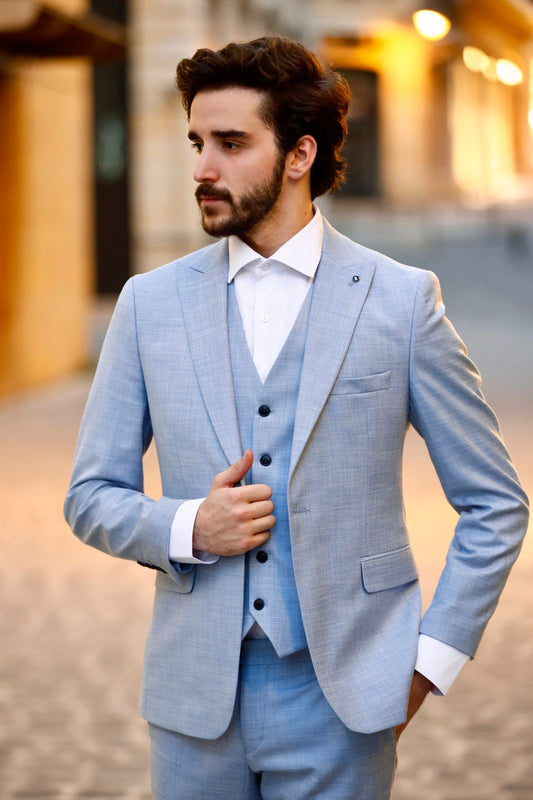 2H Blue Casual Suit 2 Pieces