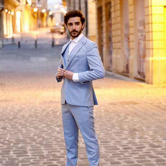 2H Blue Casual Suit