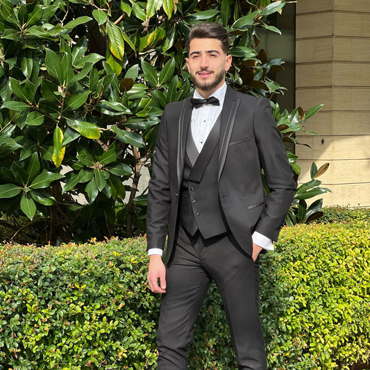 2H Black Wedding Suit