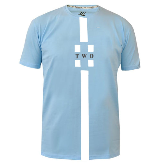 SALE! 2H #88160 Light Blue Printed T-shirt