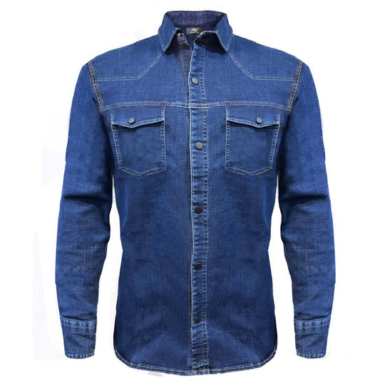 2H #1008 Dark Blue Denim Casual Shirt