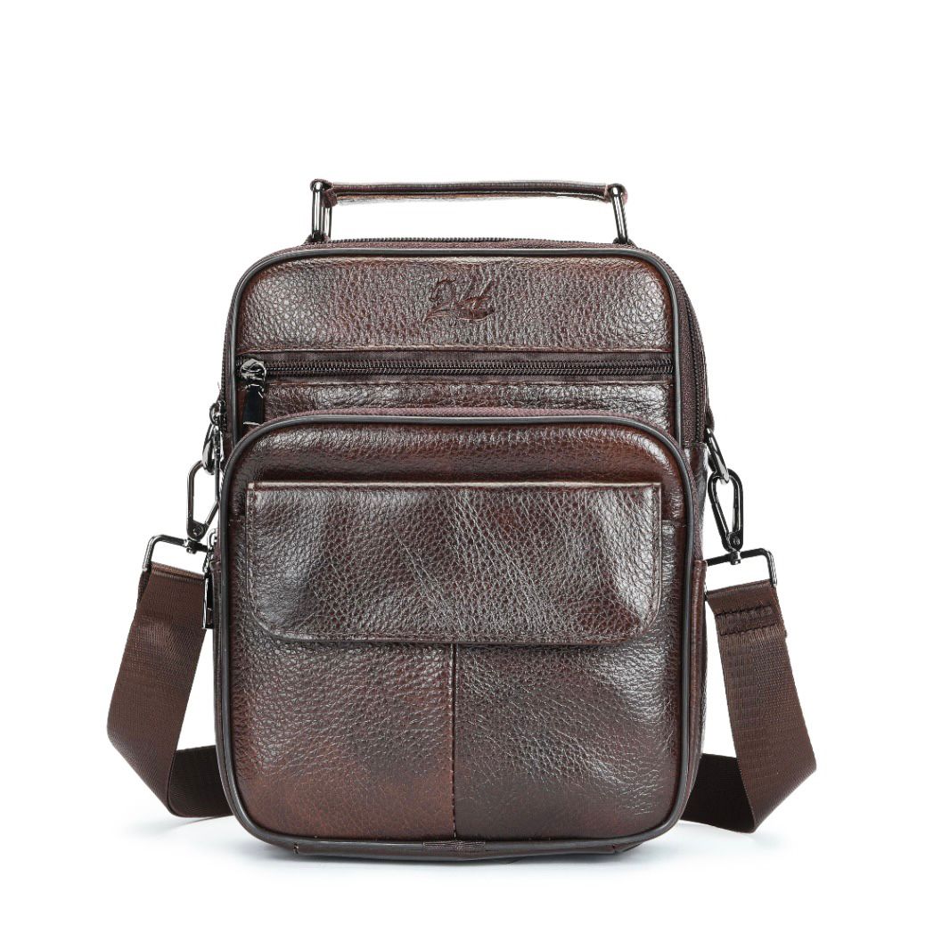 2H #6103 Genuine leather Brown Shoulder messenger bag