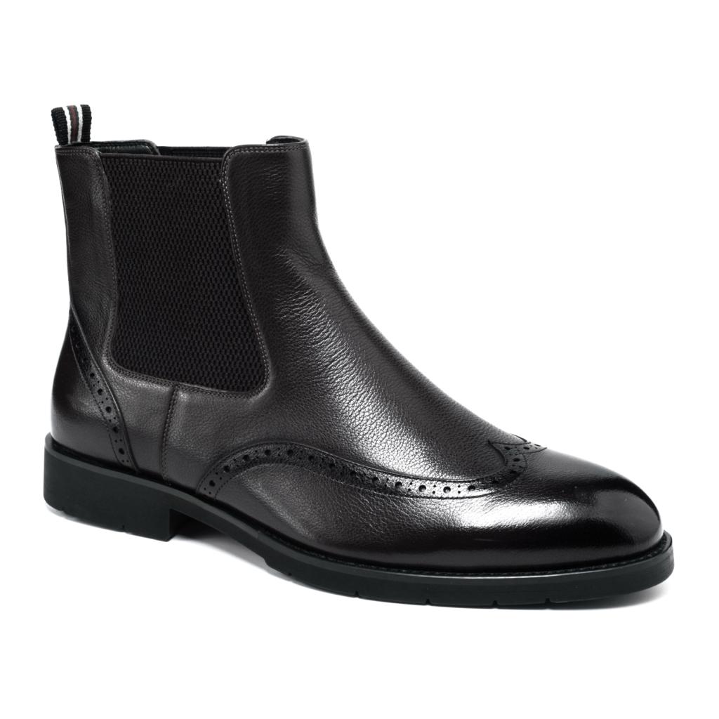 2H #C73180-3-413 Black Genuine Leather Boot
