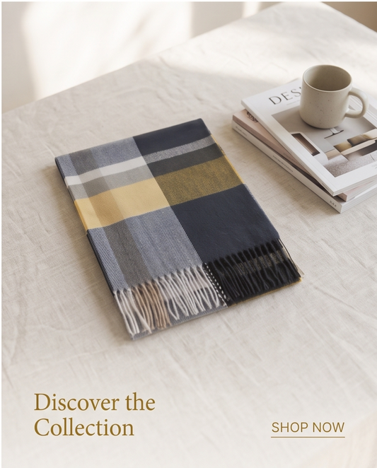 2H Navy & Yellow Scarf
