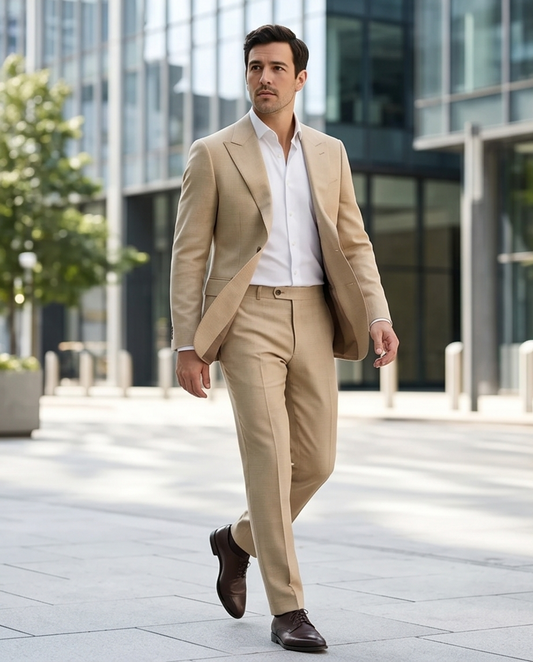 2H #1802 Beige Casual Suit