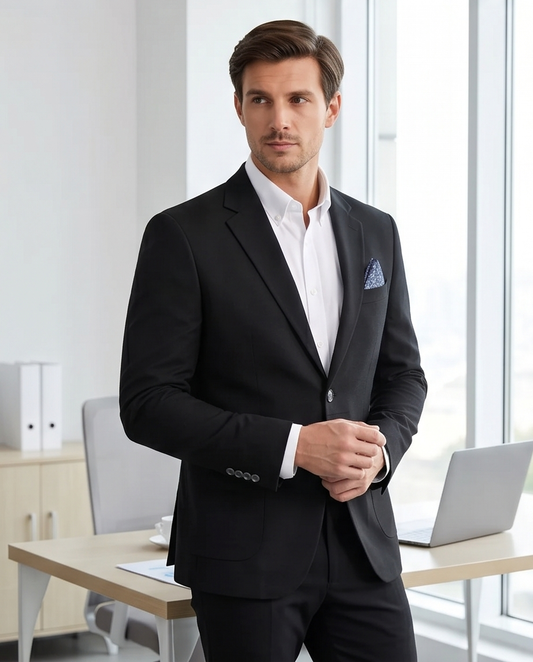 2H #24-01 Black Tweed One Button Blazer