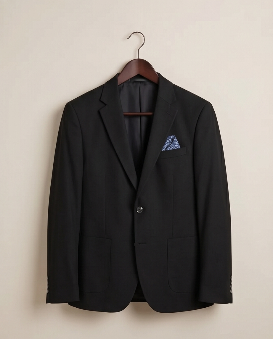 2H #24-01 Black Tweed One Button Blazer