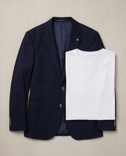 2H #24-01 Navy Tweed One Button Blazer