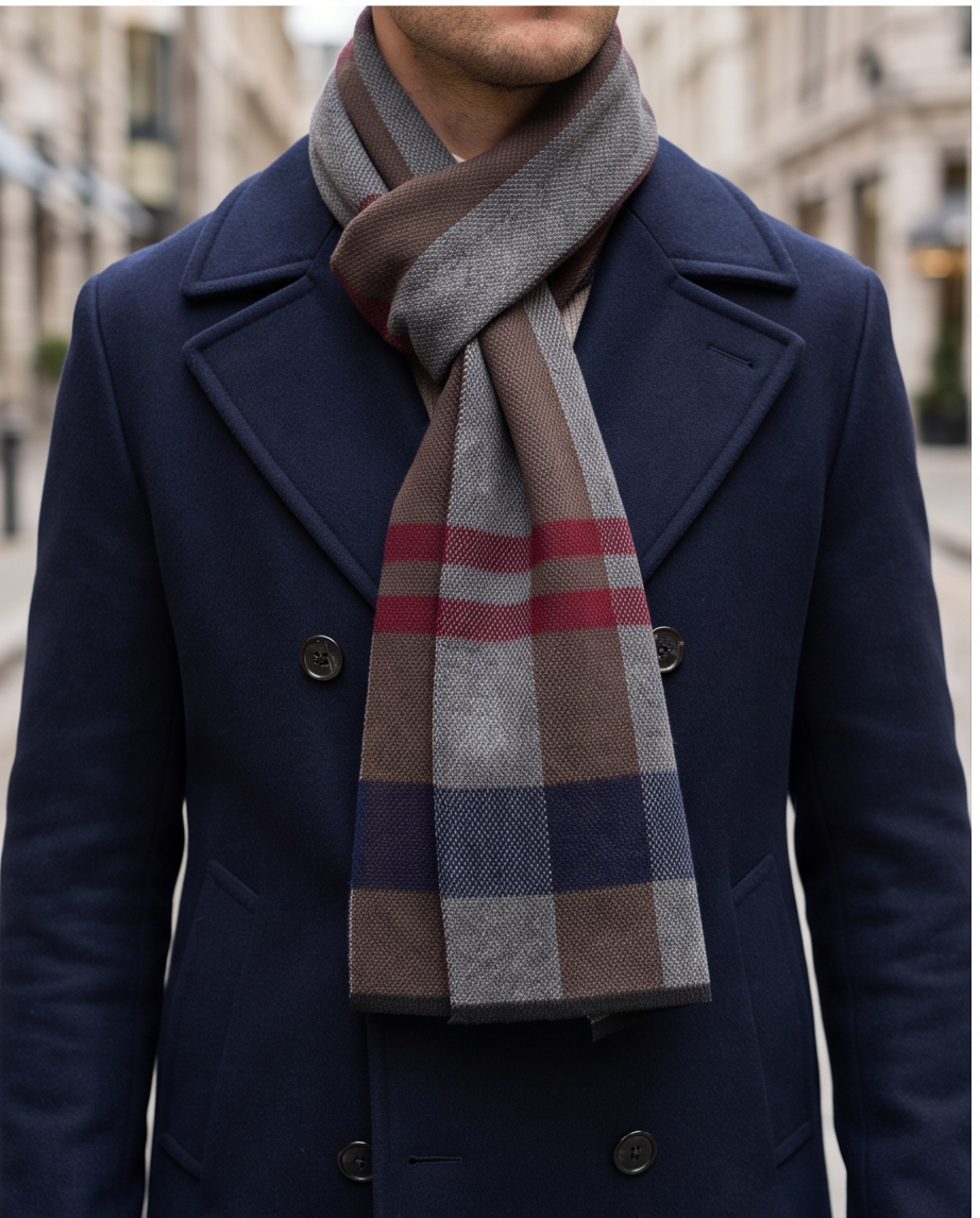 2H #089 Gray & Brown Scarf