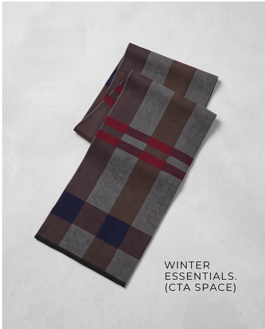2H #089 Gray & Brown Scarf