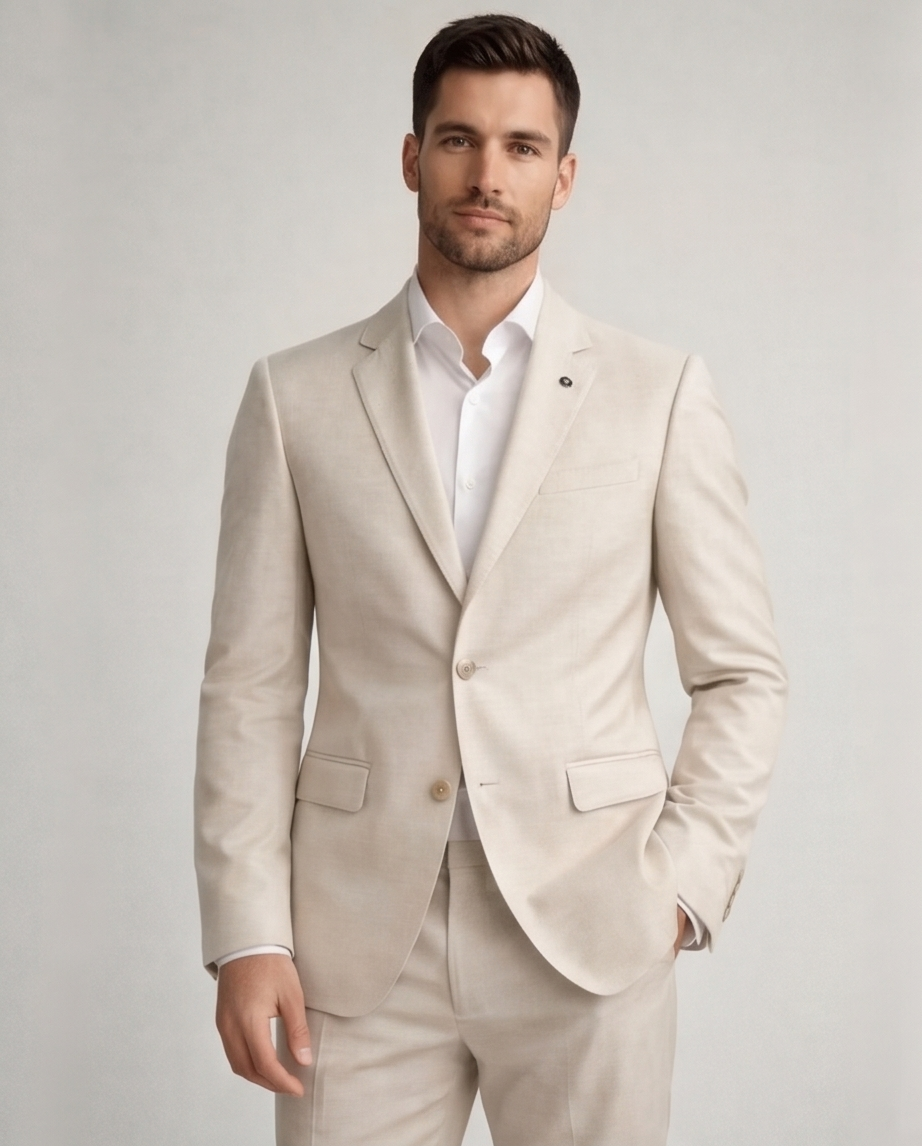 2H #002-3006-02 Beige Formal Suit