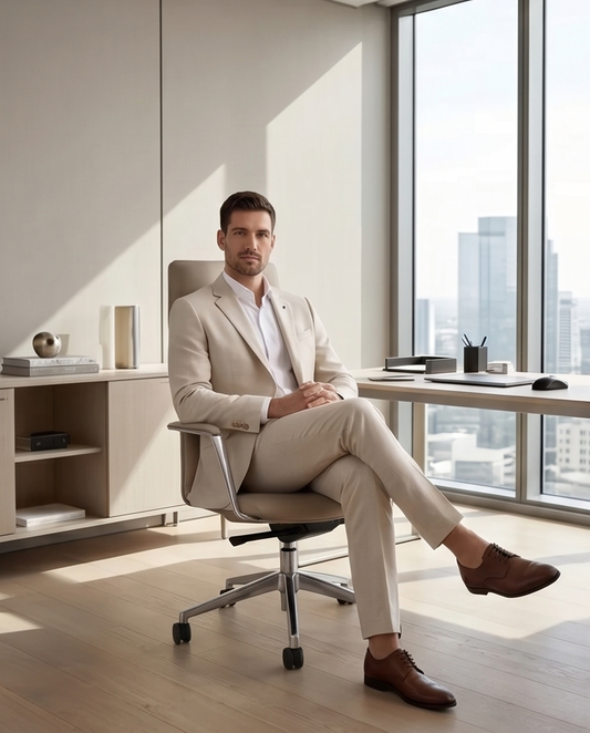 2H #002-3006-02 Beige Formal Suit