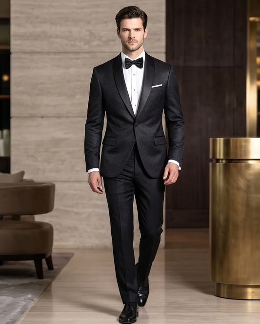 SALE! 2H Black Wedding Suit