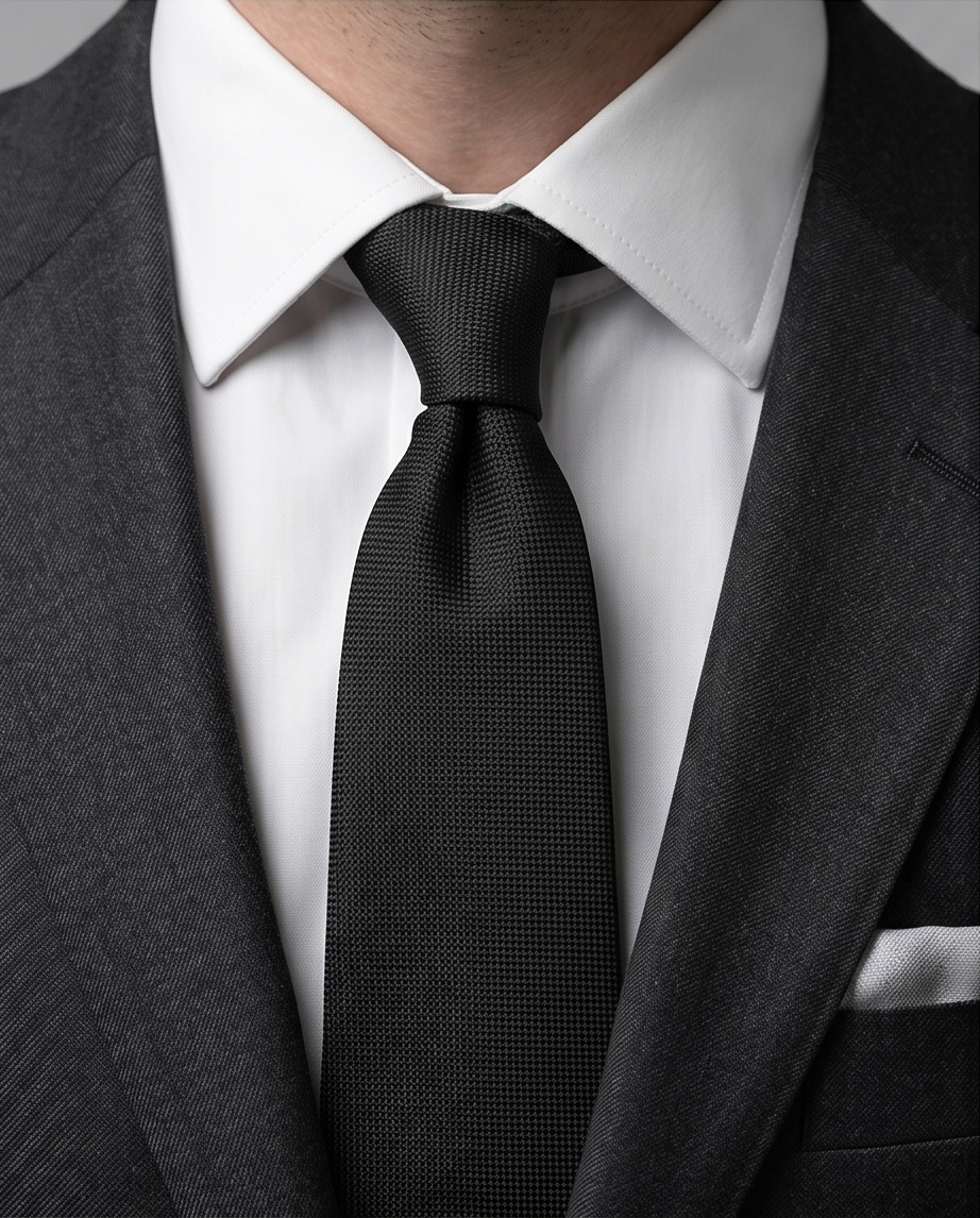 2H Black Necktie