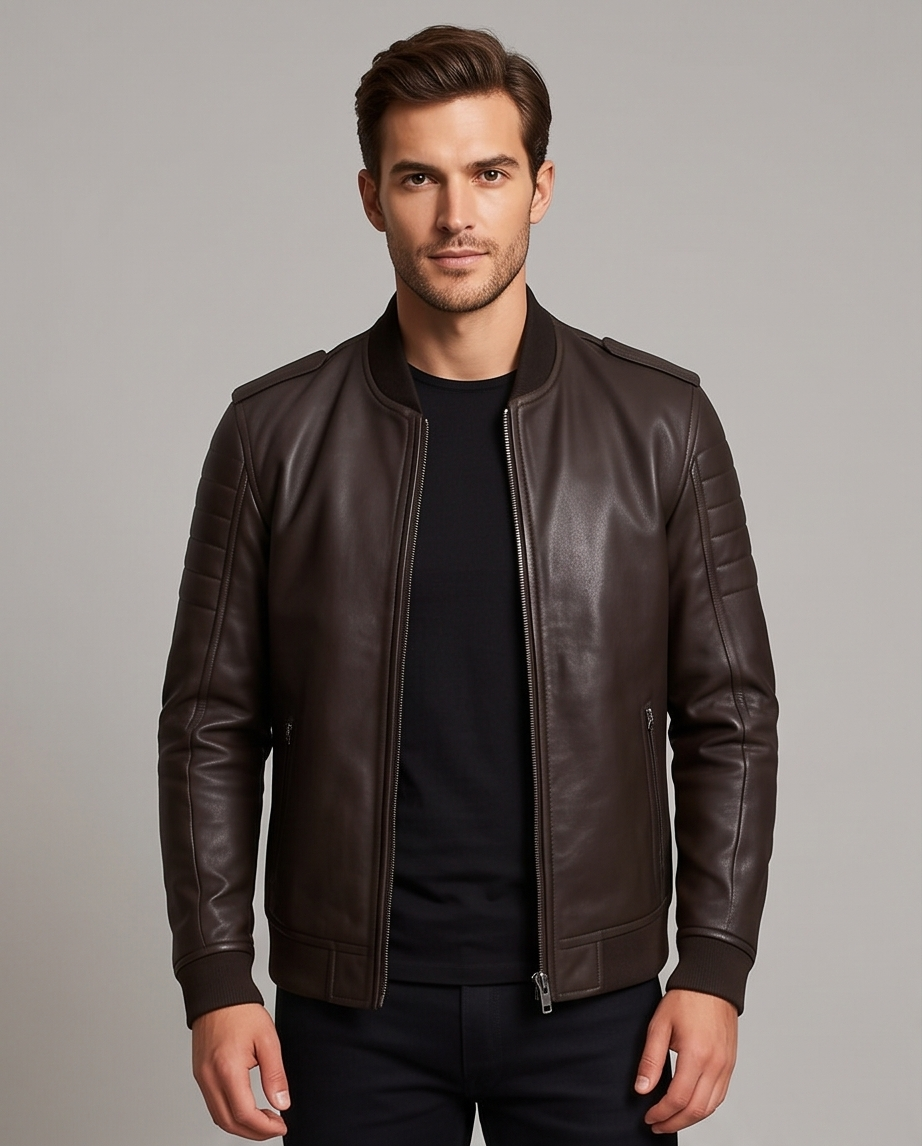 2H #8905 Brown Leather Jacket l