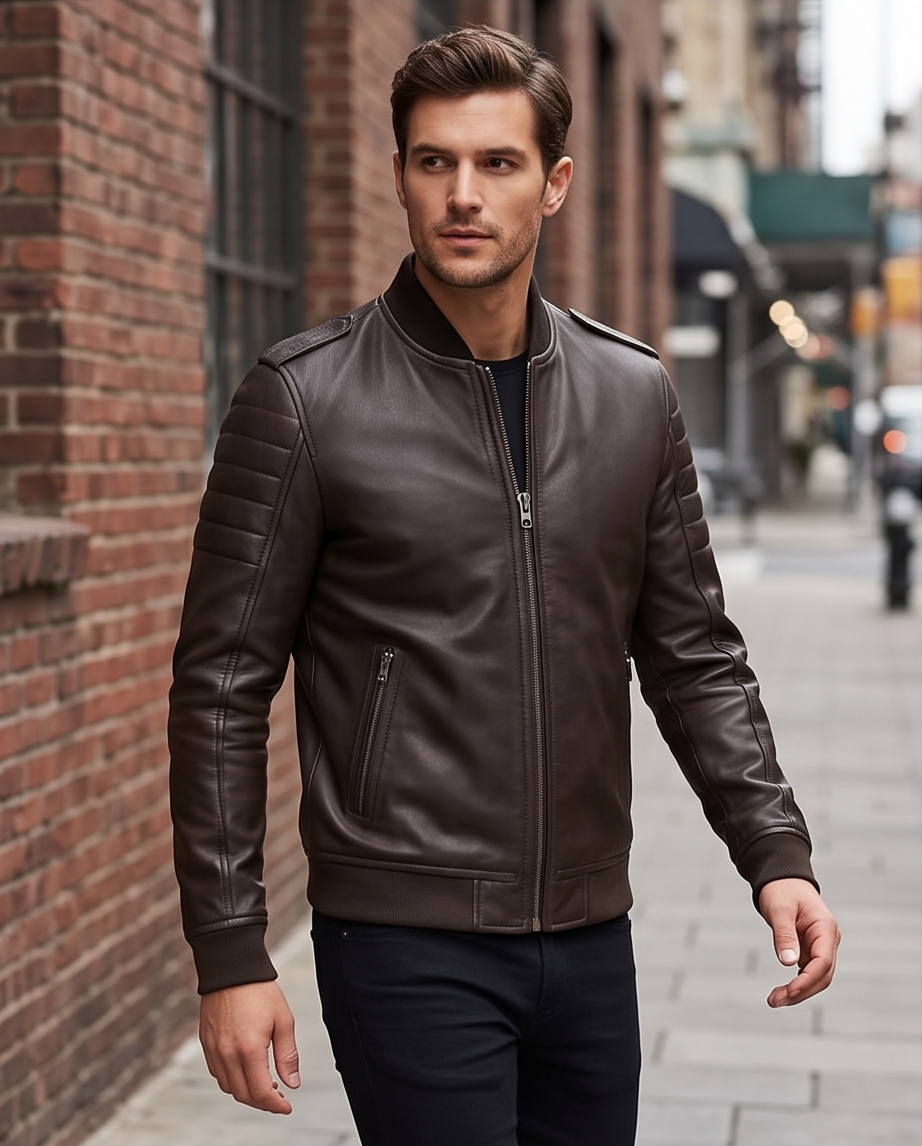 2H #8905 Brown Leather Jacket l