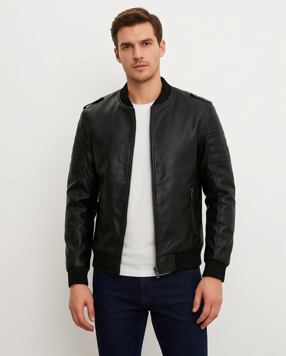 2H #8905 Black Leather Jacket