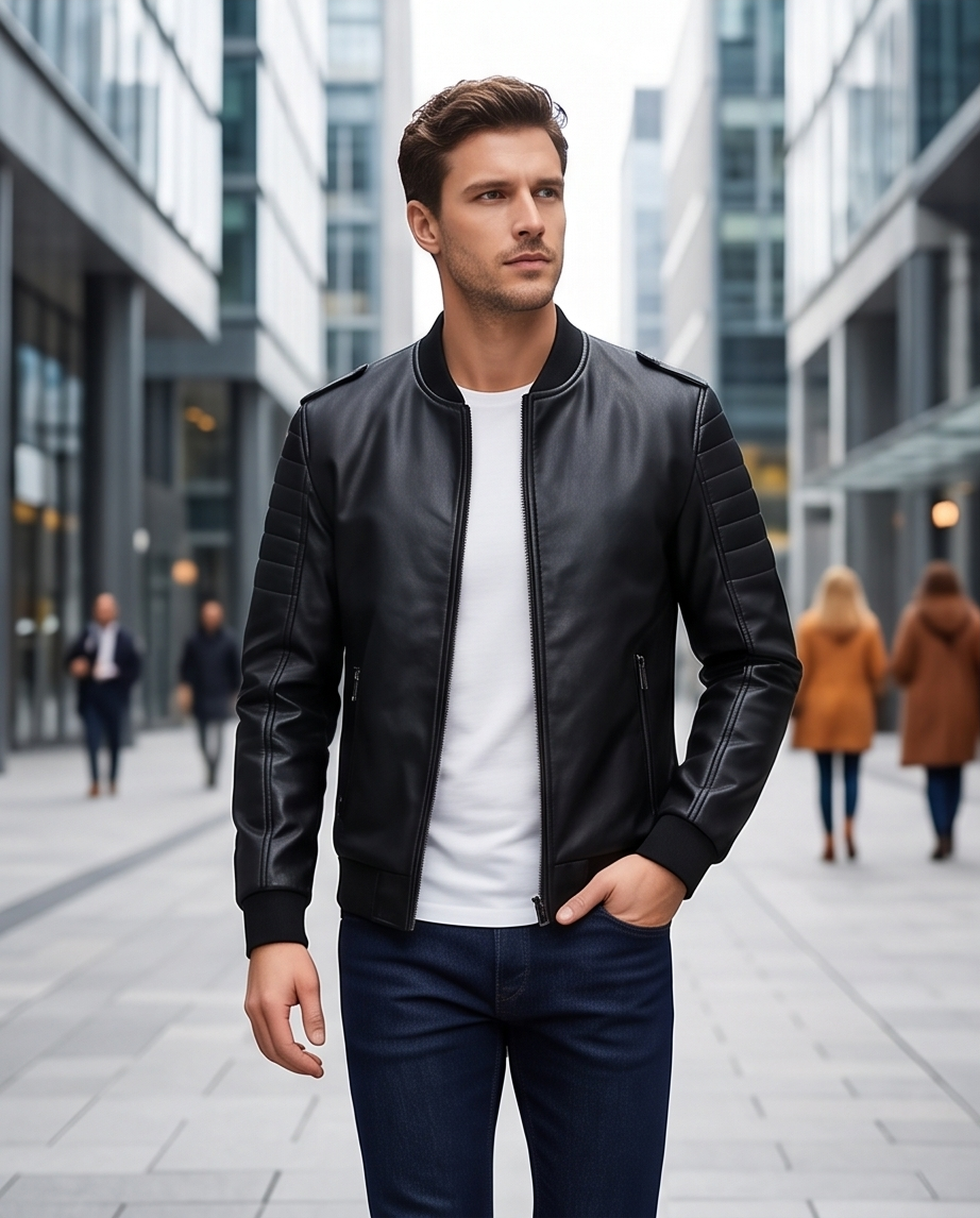 2H #8905 Black Leather Jacket