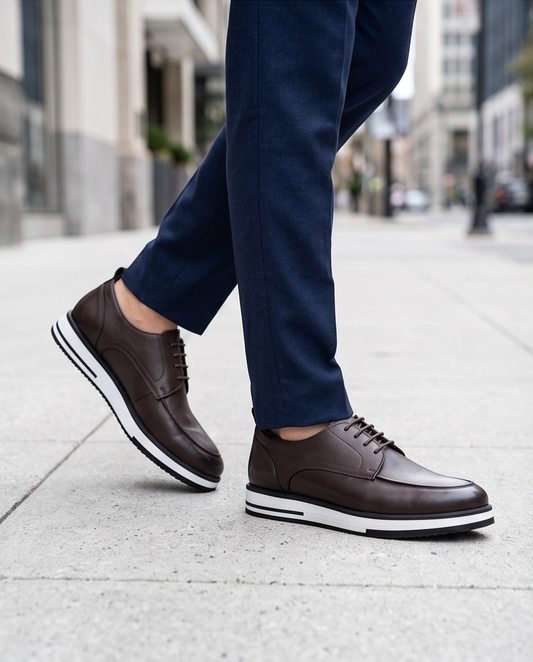 2H #9G Genuine Leather Brown Casual Shoes