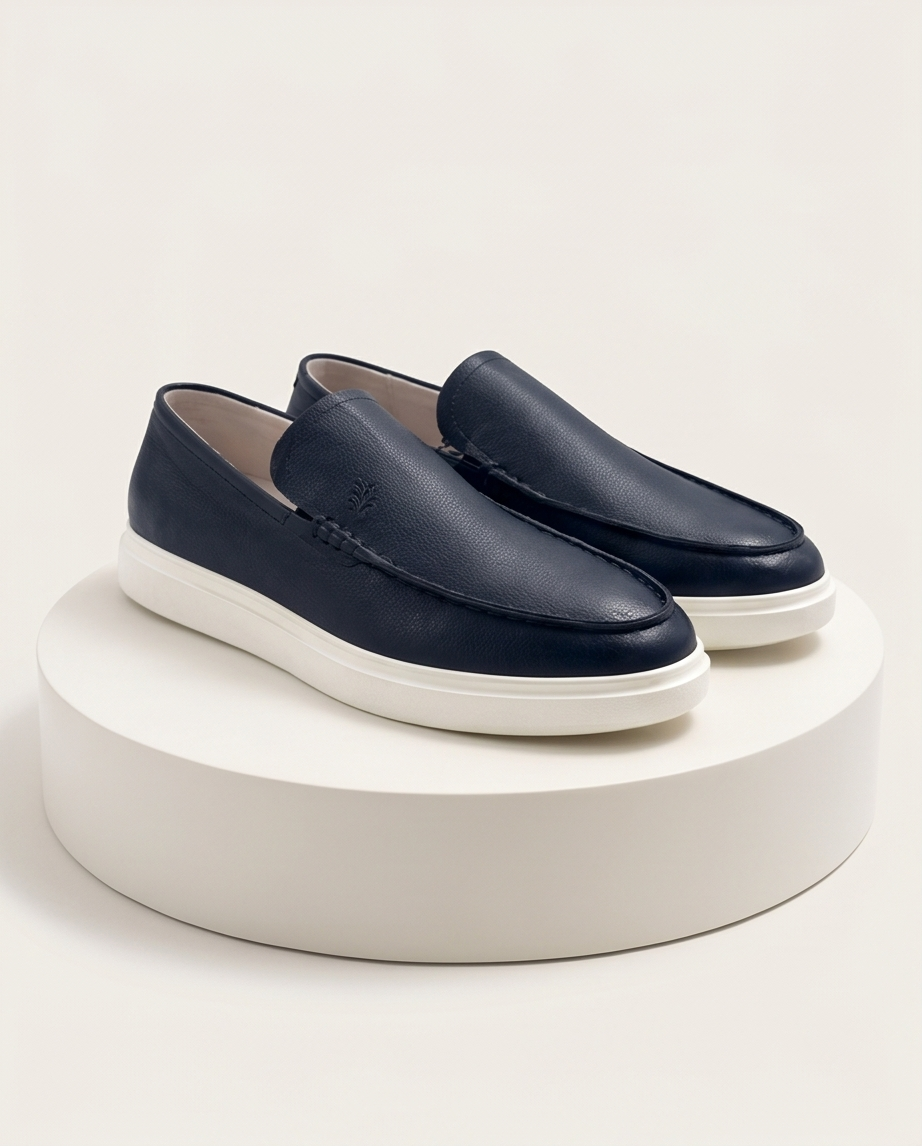 2H #21 Genuine Leather Black Casual Shoes