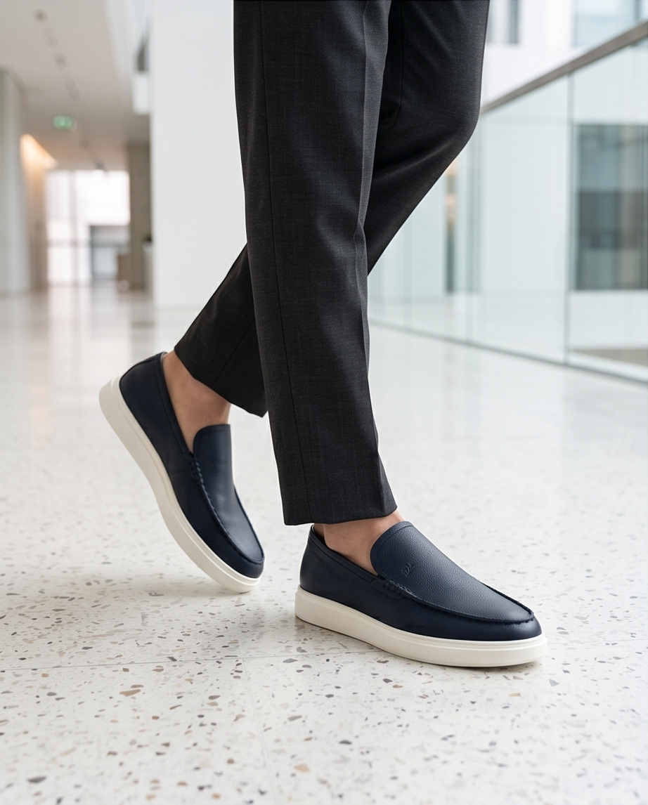 2H #21 Genuine Leather Black Casual Shoes