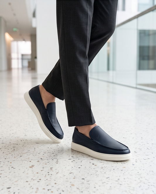 2H #21 Genuine Leather Black Casual Shoes