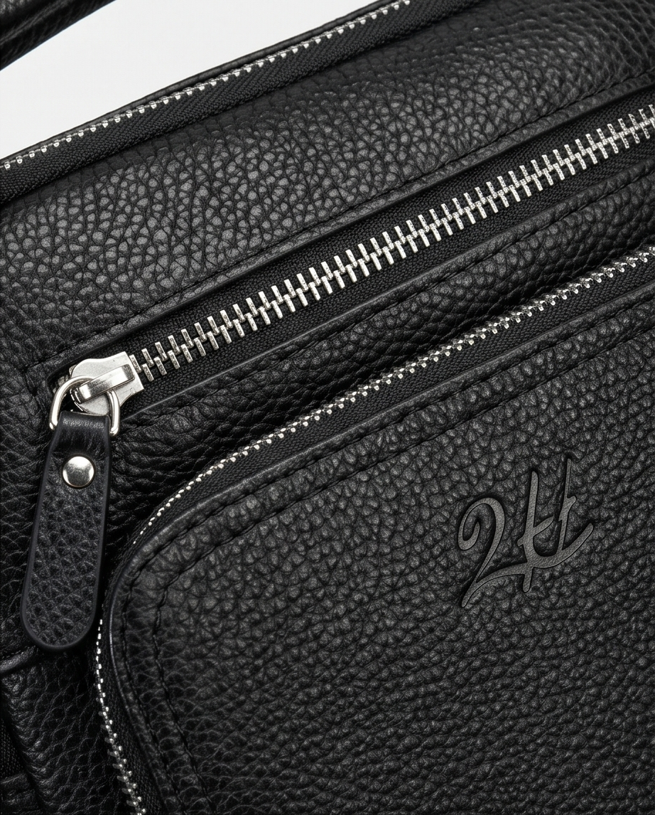 2H Genuine leather Black Shoulder messenger bag