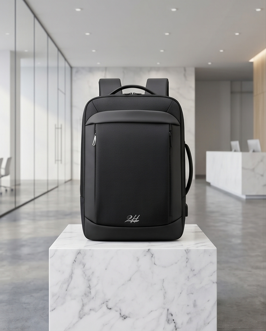 2H #2162 Black Duffle Back Bag
