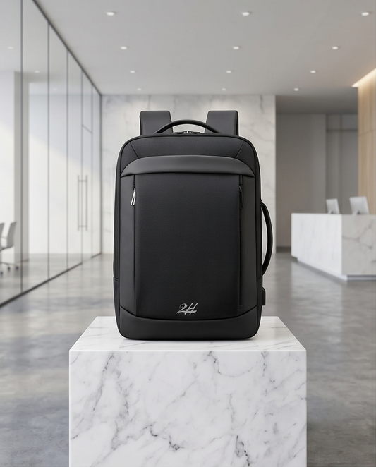 2H #2162 Black Duffle Back Bag