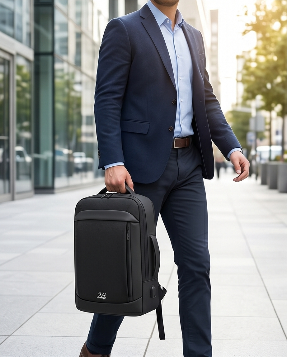 2H #2162 Black Duffle Back Bag