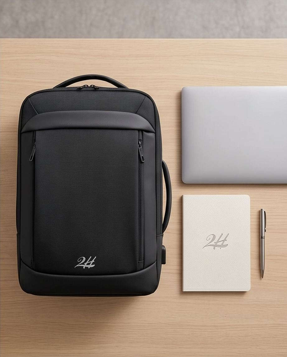 2H #2162 Black Duffle Back Bag