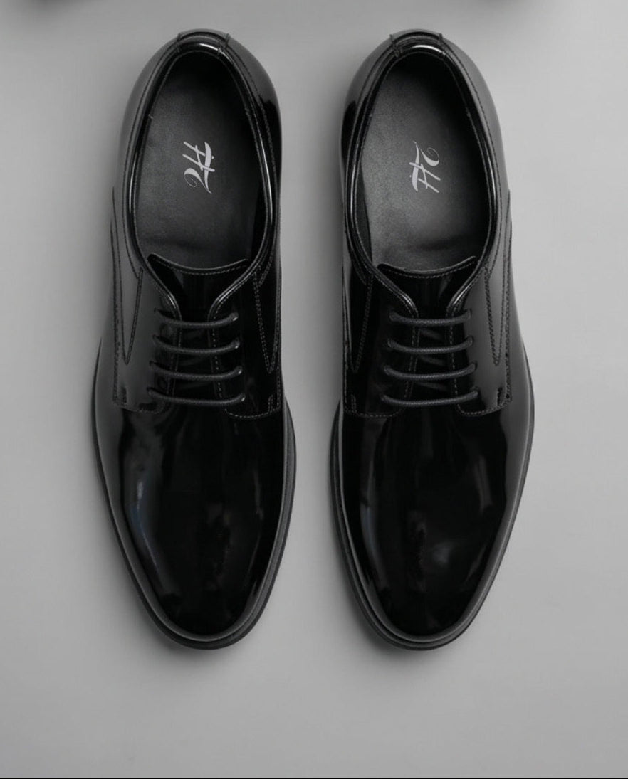 2H #01B Shining Black Formal Shoes